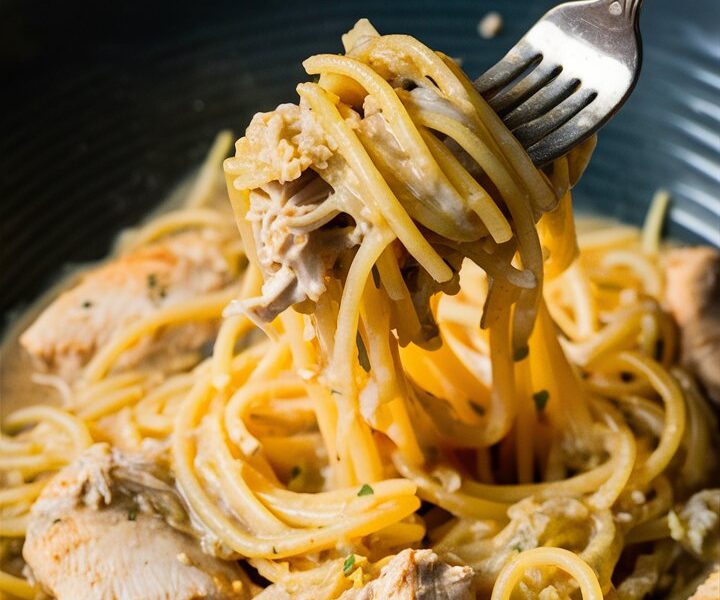 Crockpot Chicken Spaghetti