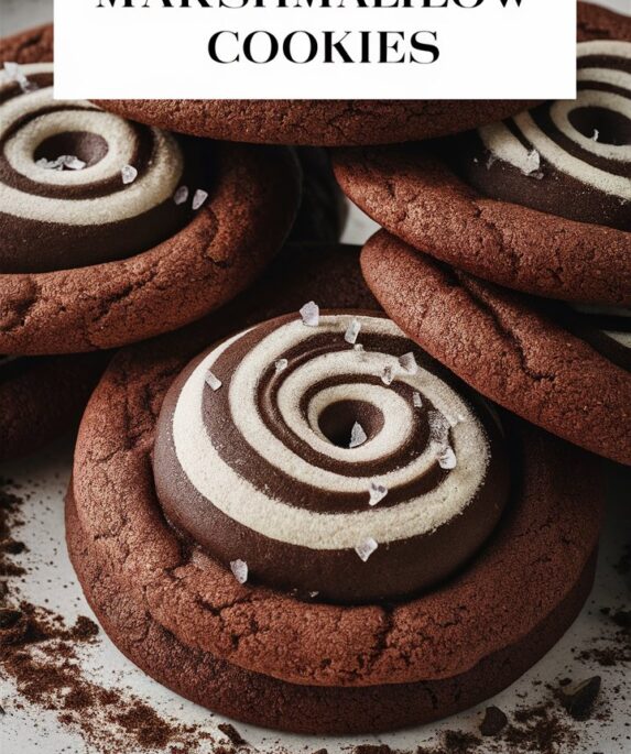 Chocolate Marshmallow Swirl Cookies