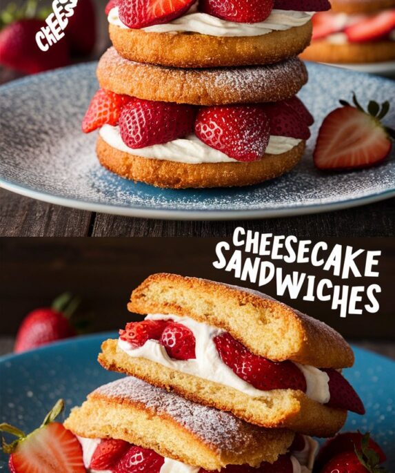Fried Strawberry Cheesecake Sandwiches