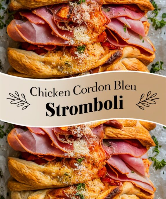 Savory Chicken Cordon Bleu Stromboli