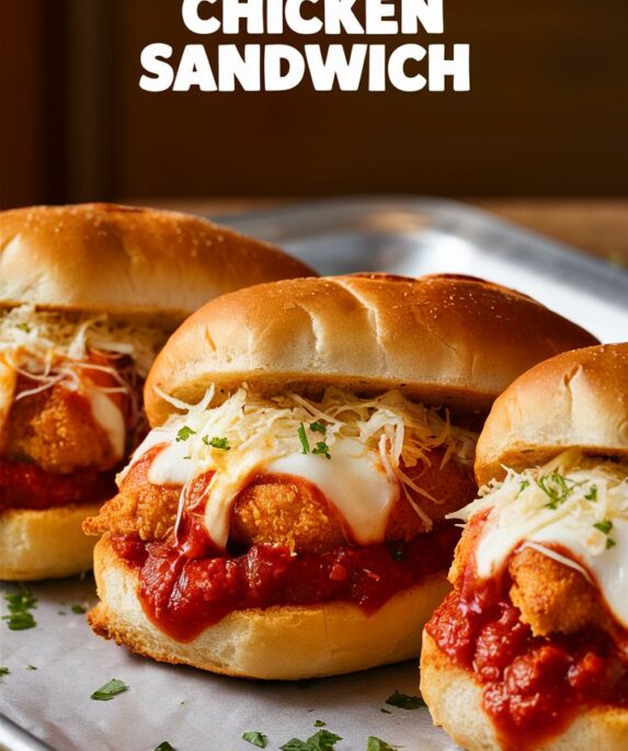 Slow Cooker Parmesan Garlic Chicken Sandwiches