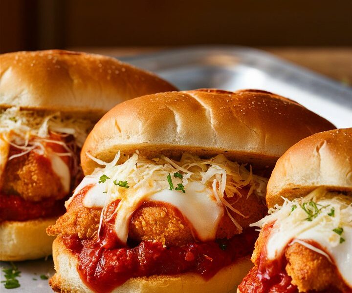 Slow Cooker Parmesan Garlic Chicken Sandwiches