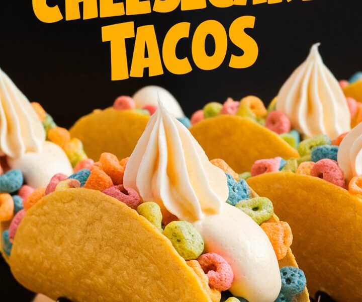 Fruity Pebbles Cheesecake Tacos