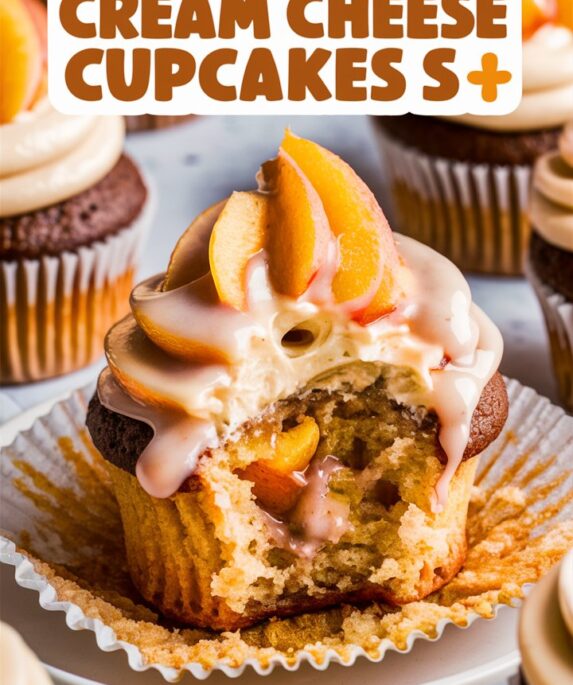 Honey Peach Cream Cheese Cupcakes