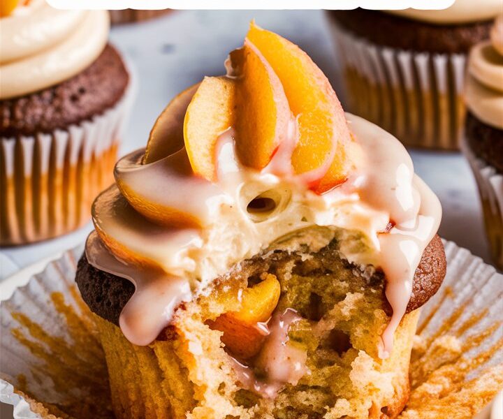 Honey Peach Cream Cheese Cupcakes