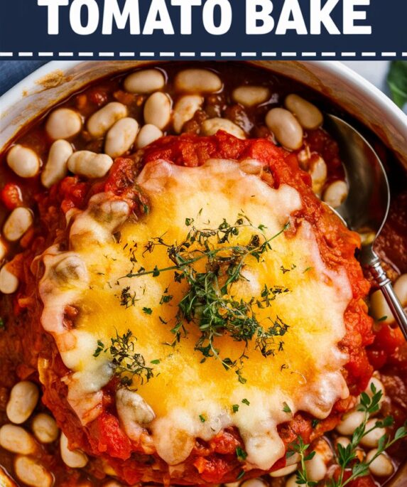 Cheesy White Bean Tomato Bake