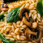 Orzo Pasta with Mushrooms & Spinach