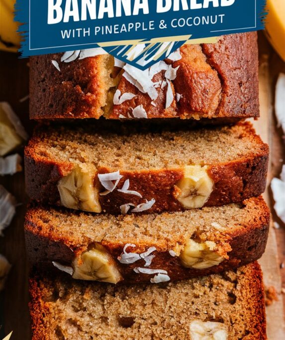 Hawaiian Banana Bread with Pineapple & Coconut