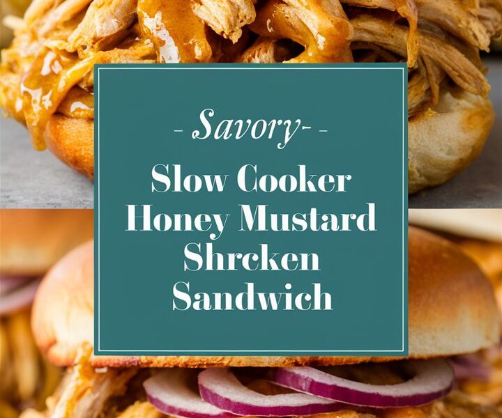 Slow Cooker Honey Mustard Shredded Chicken Sandwich