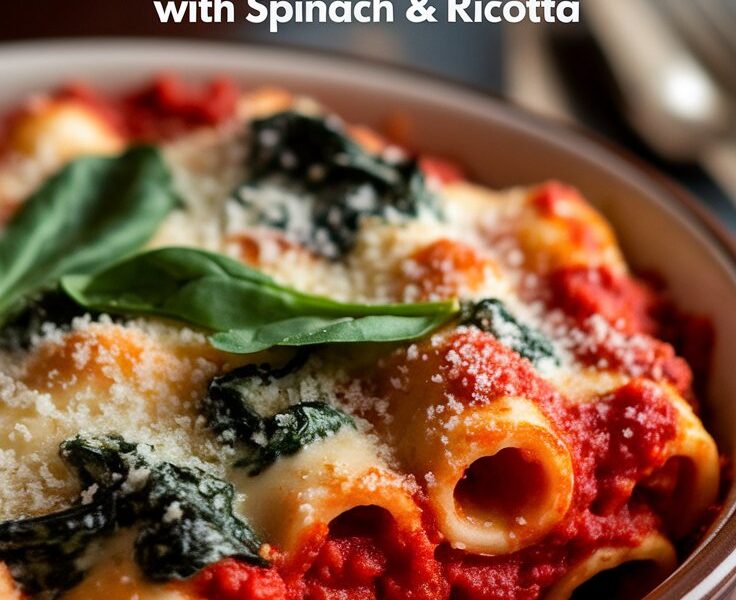 Baked Rigatoni with Spinach & Ricotta