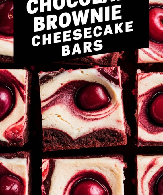 Cherry Chocolate Brownie Cheesecake Bars