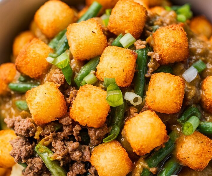 Green Bean Casserole with Tater Tots