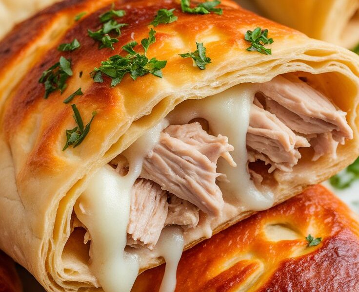 Heavenly Baked Chicken Alfredo Calzones