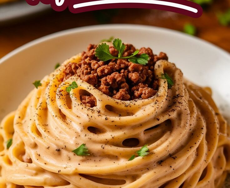 Loaded Cheeseburger Alfredo Pasta