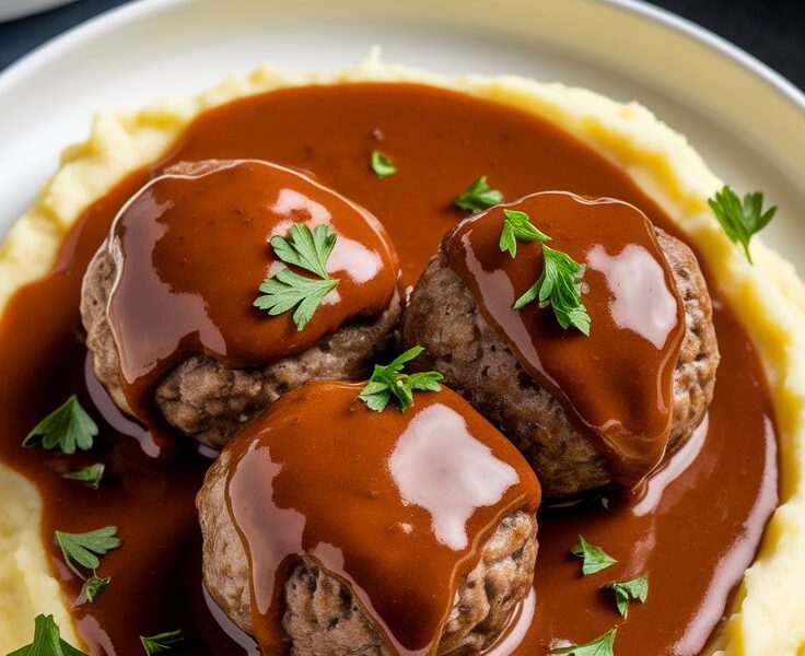 Salisbury Meatballs & Mashed Potatoes