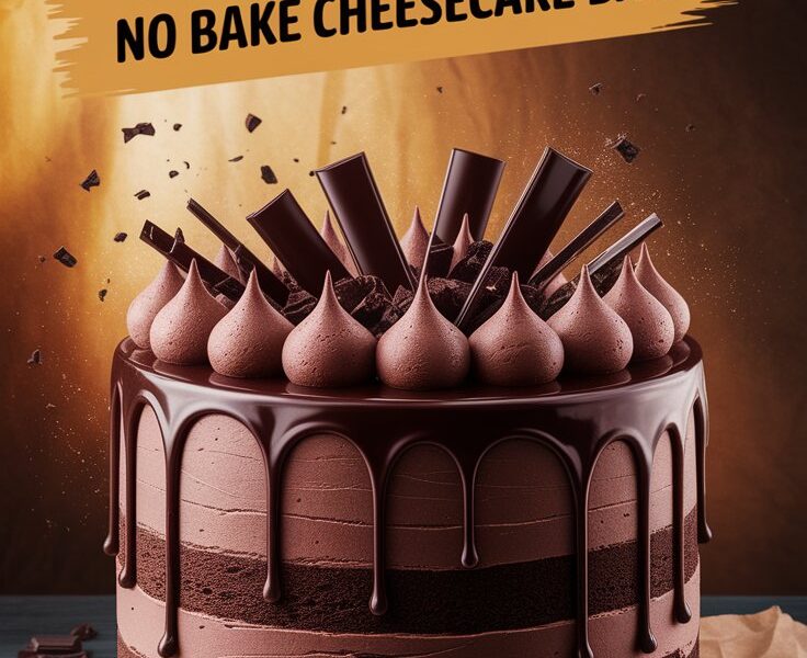 Decadent Chocolate No Bake Cheesecake Bars