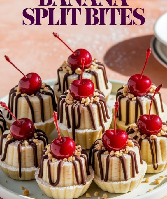 Easy Frozen Banana Split Bites