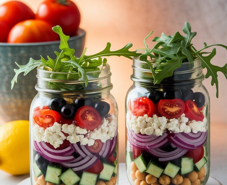 Mason Jar Greek Salad