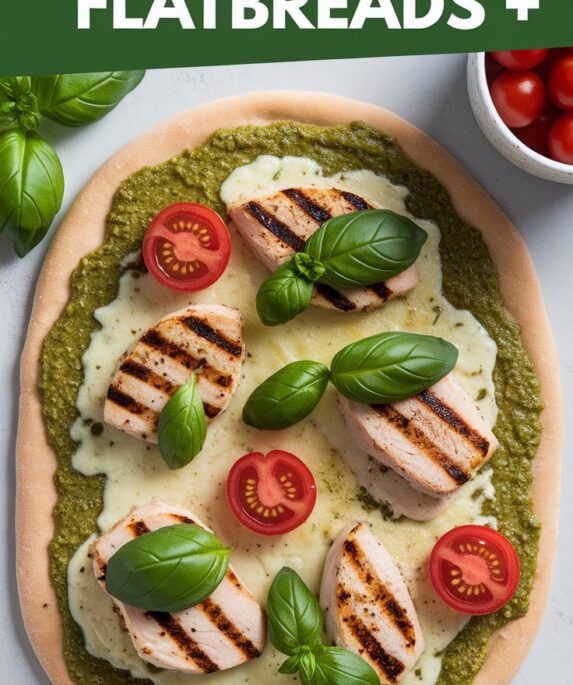 Quick and Flavorful Pesto Chicken Flatbreads
