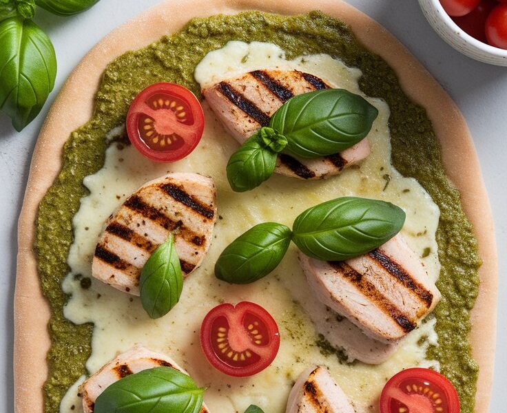 Quick and Flavorful Pesto Chicken Flatbreads