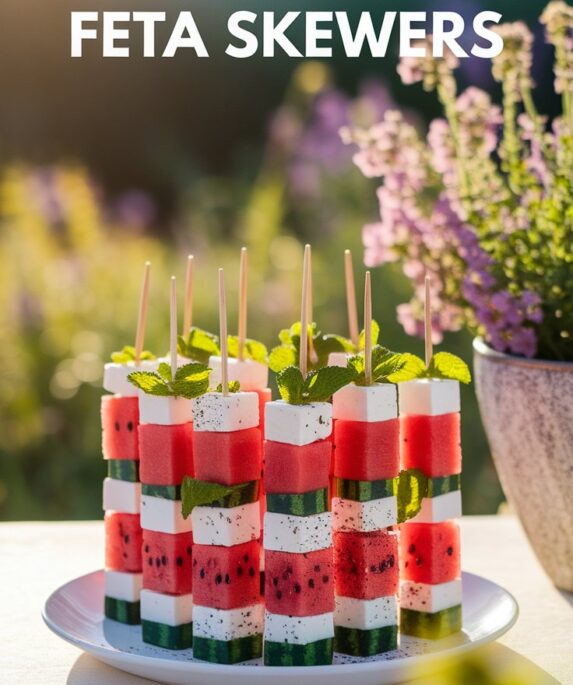 Watermelon Feta Skewers