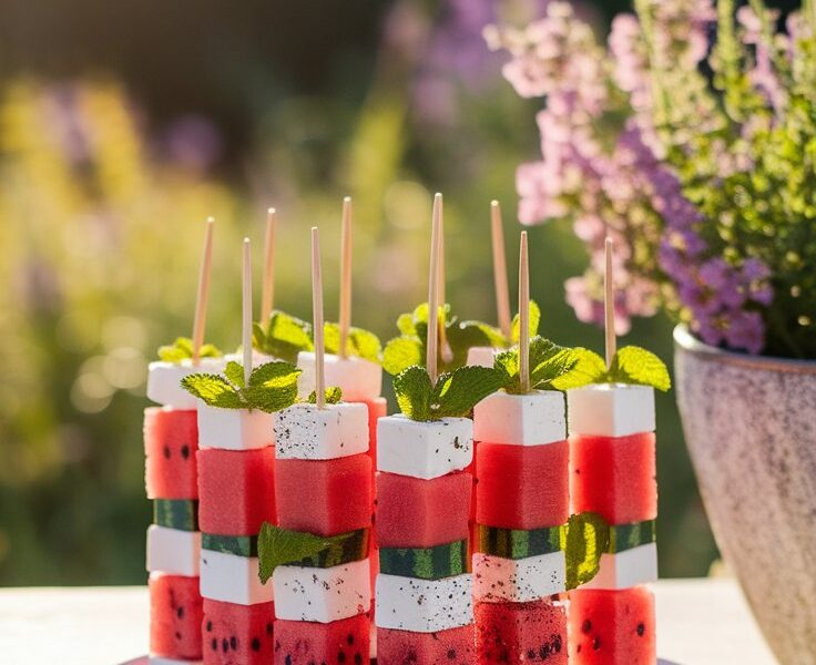Watermelon Feta Skewers
