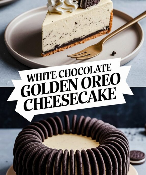 White Chocolate Golden Oreo Cheesecake