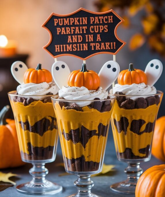 Pumpkin Patch Parfait Cups are a Halloween treat!
