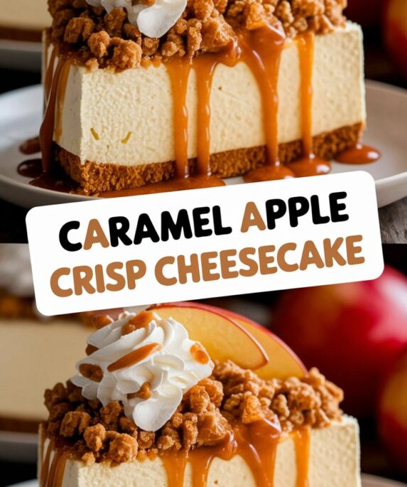 Caramel Apple Crisp Cheesecake