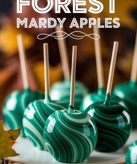 Enchanted Forest Marbled Candy Apples