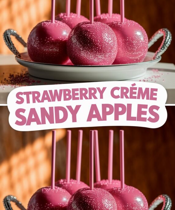 Strawberry Crème Savers Candy Apples