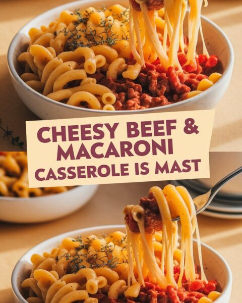 Cheesy Beef & Macaroni Casserole is a must