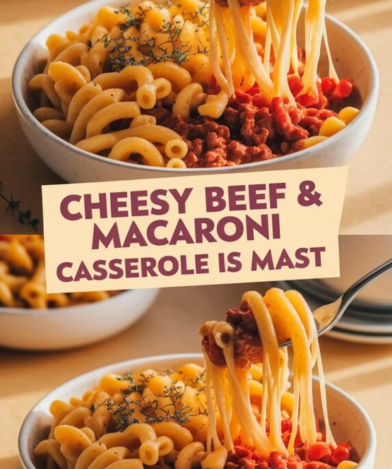 Cheesy Beef & Macaroni Casserole is a must