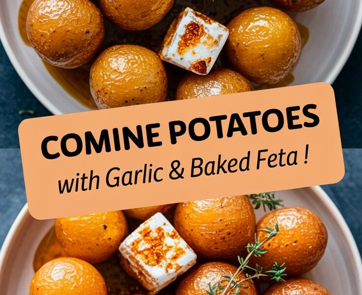 Roasted Potatoes with Garlic & Baked Feta