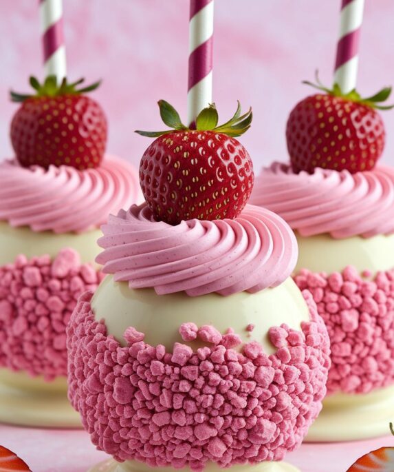 Strawberry Crunch Cheesecake Candy Apples