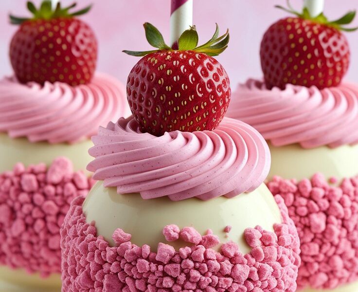 Strawberry Crunch Cheesecake Candy Apples